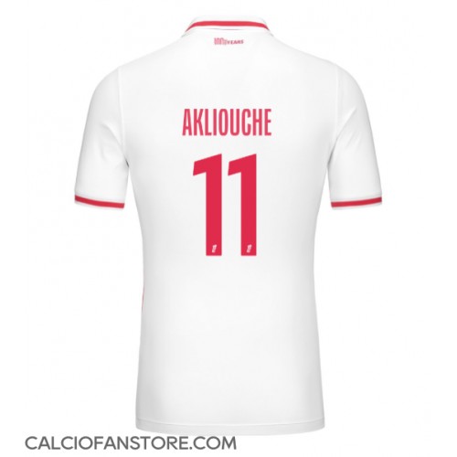 Maglia Calcio AS Monaco Maghnes Akliouche #11 Prima Divisa 2024-25 Manica Corta